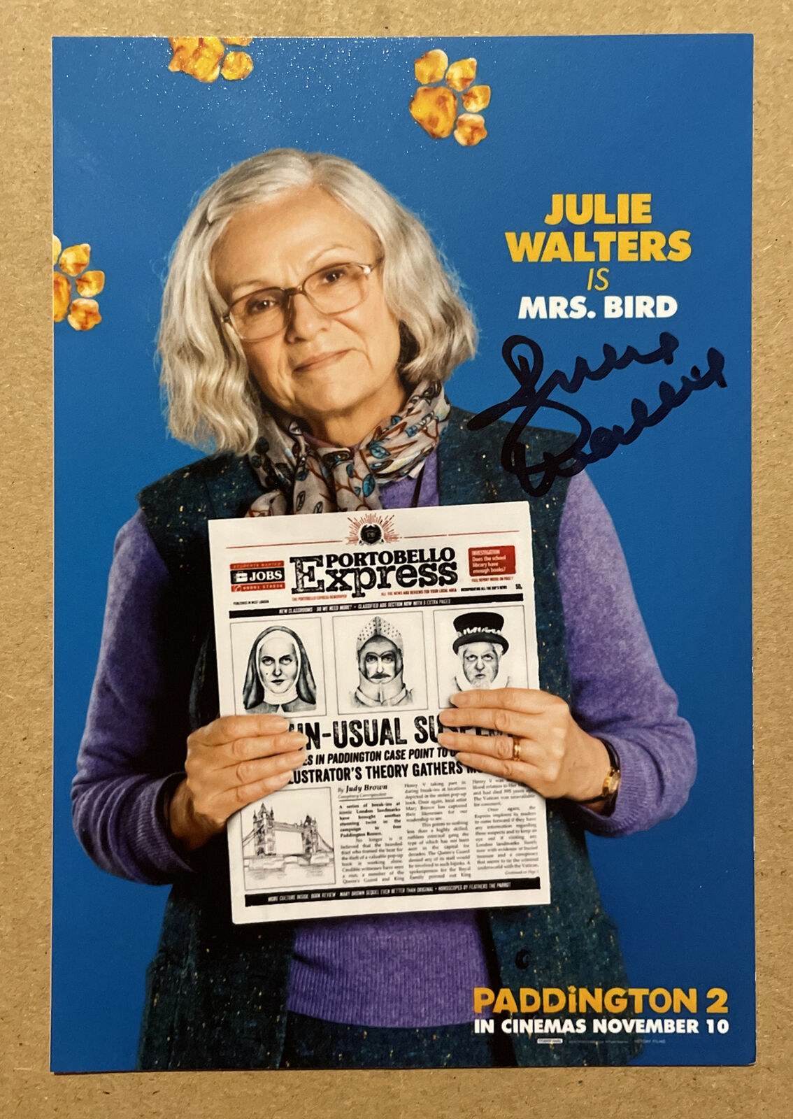 PADDINGTON 2 JULIE WALTERS 'MRS. BIRD' SIGNED 6x4 PORTRAIT Photo Poster painting Autograph