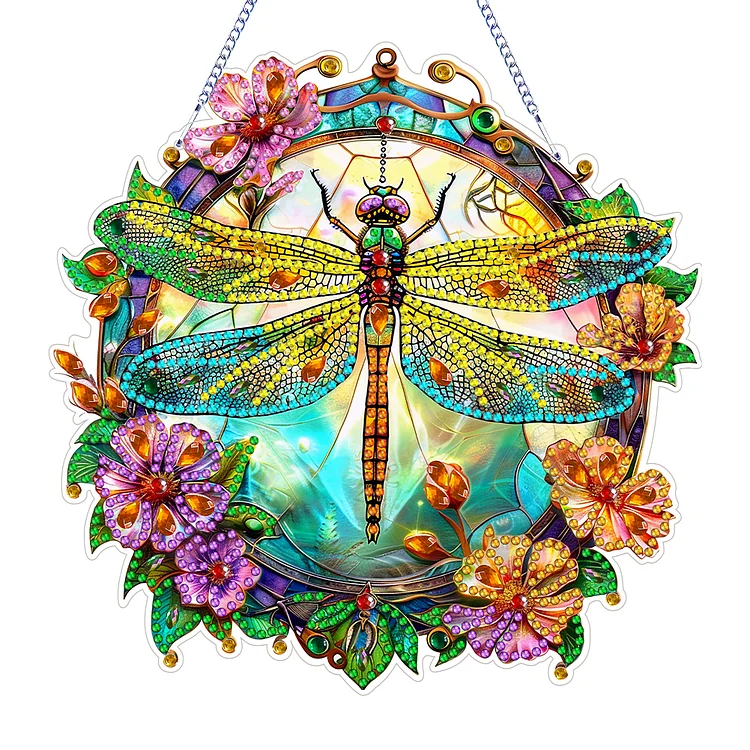 Double Sided Special Shaped Dragonfly Hanging Diamond Art Kits Bedroom Decor