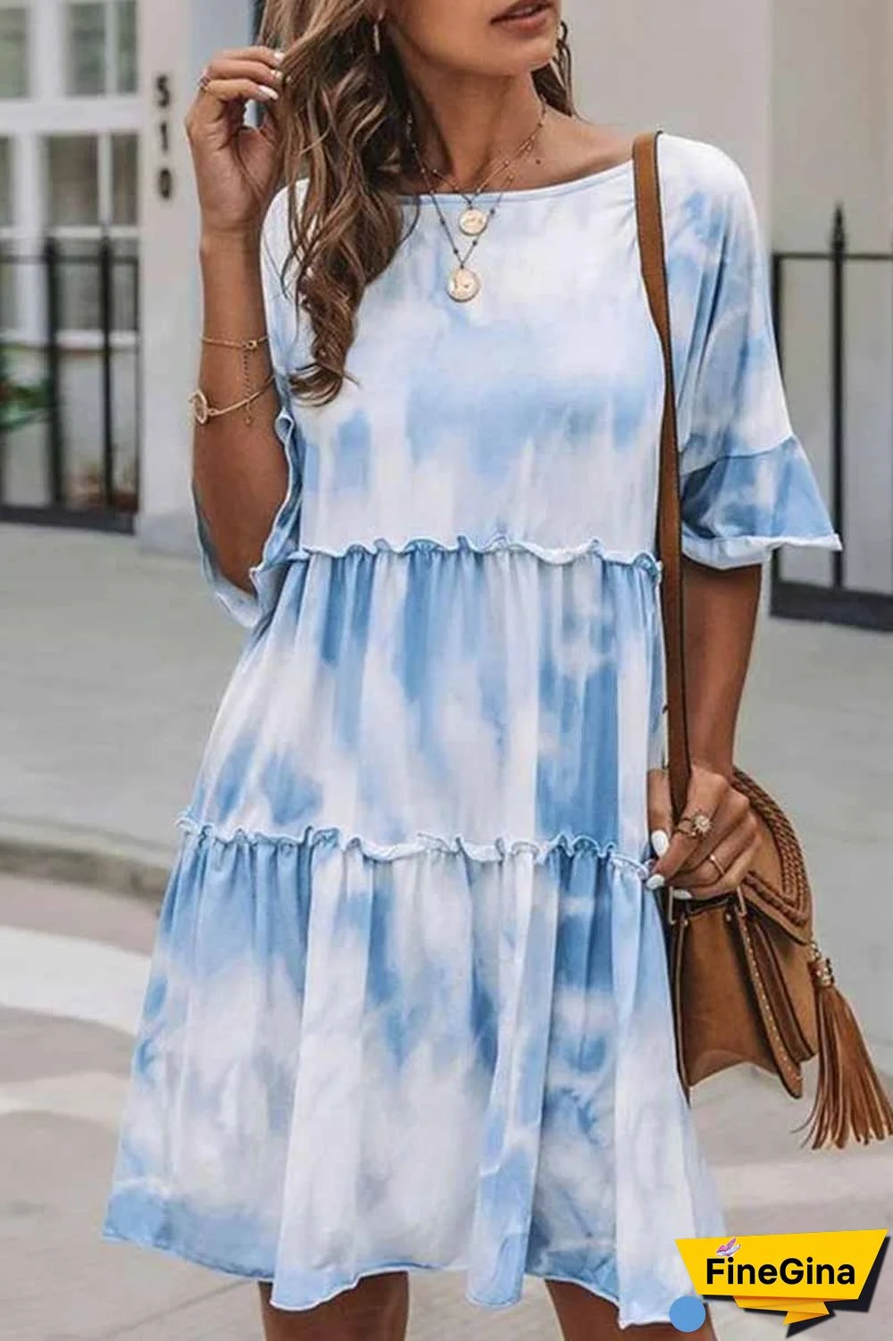 Cute Tie-dye Midi Dress