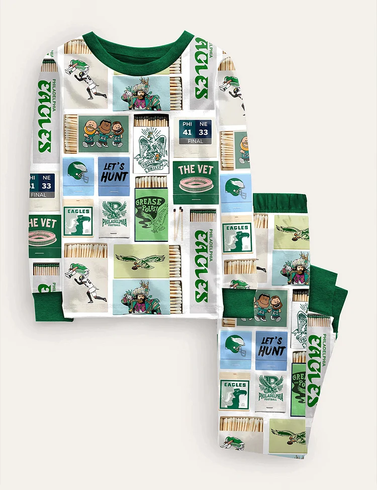 Kid's Philadelphia Football Matchbook Pajama Set