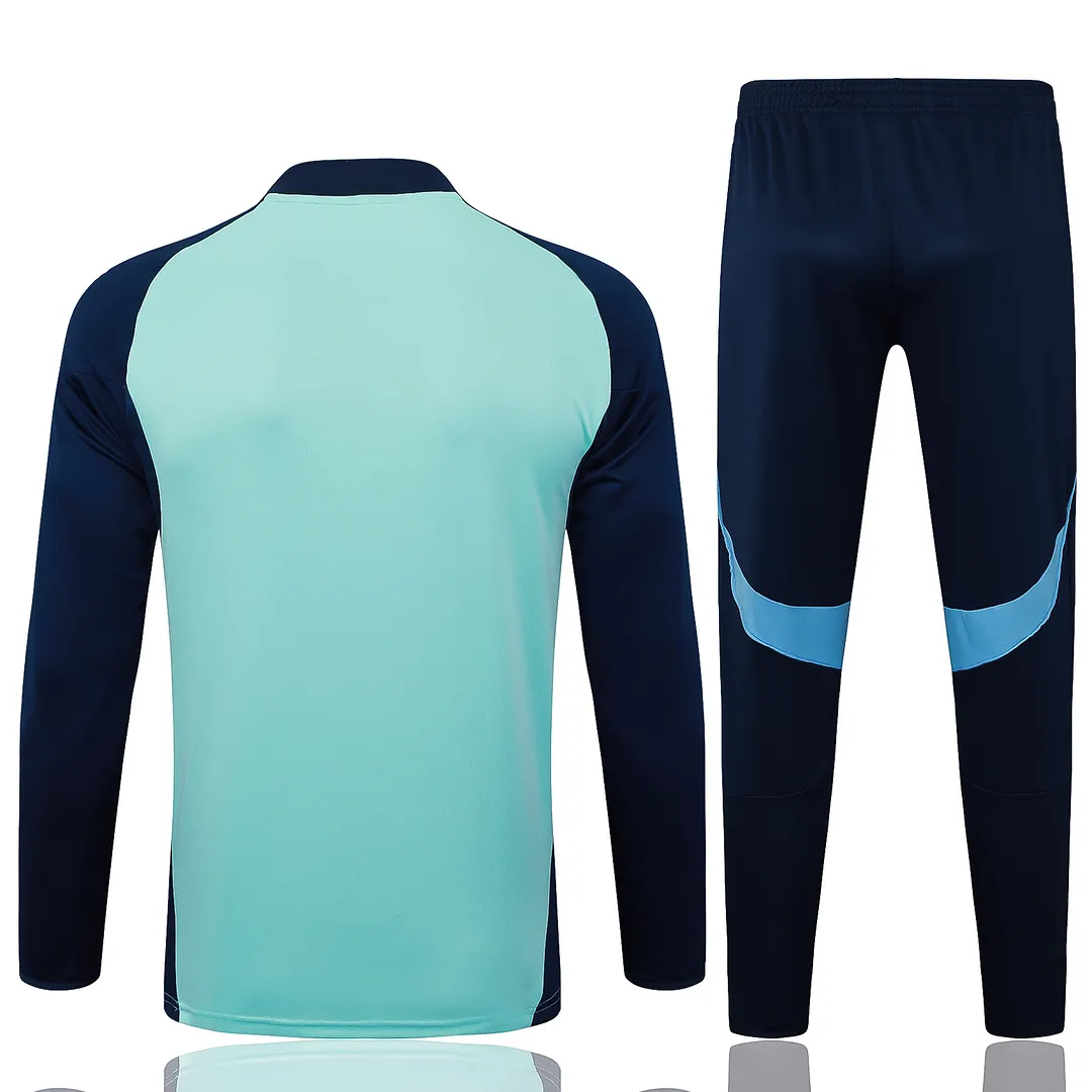 25/26 Arsenal Half-Pull Light Blue Training Suit Jersey Set Thai Quality