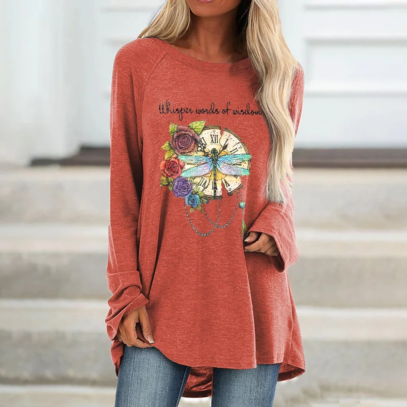 Whisper Words Of Wisdom Printed Floral Loose T-shirt