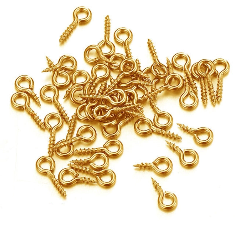 50 PCS/Package 304 Stainless Steel Geometric Screw Ornament Accessories