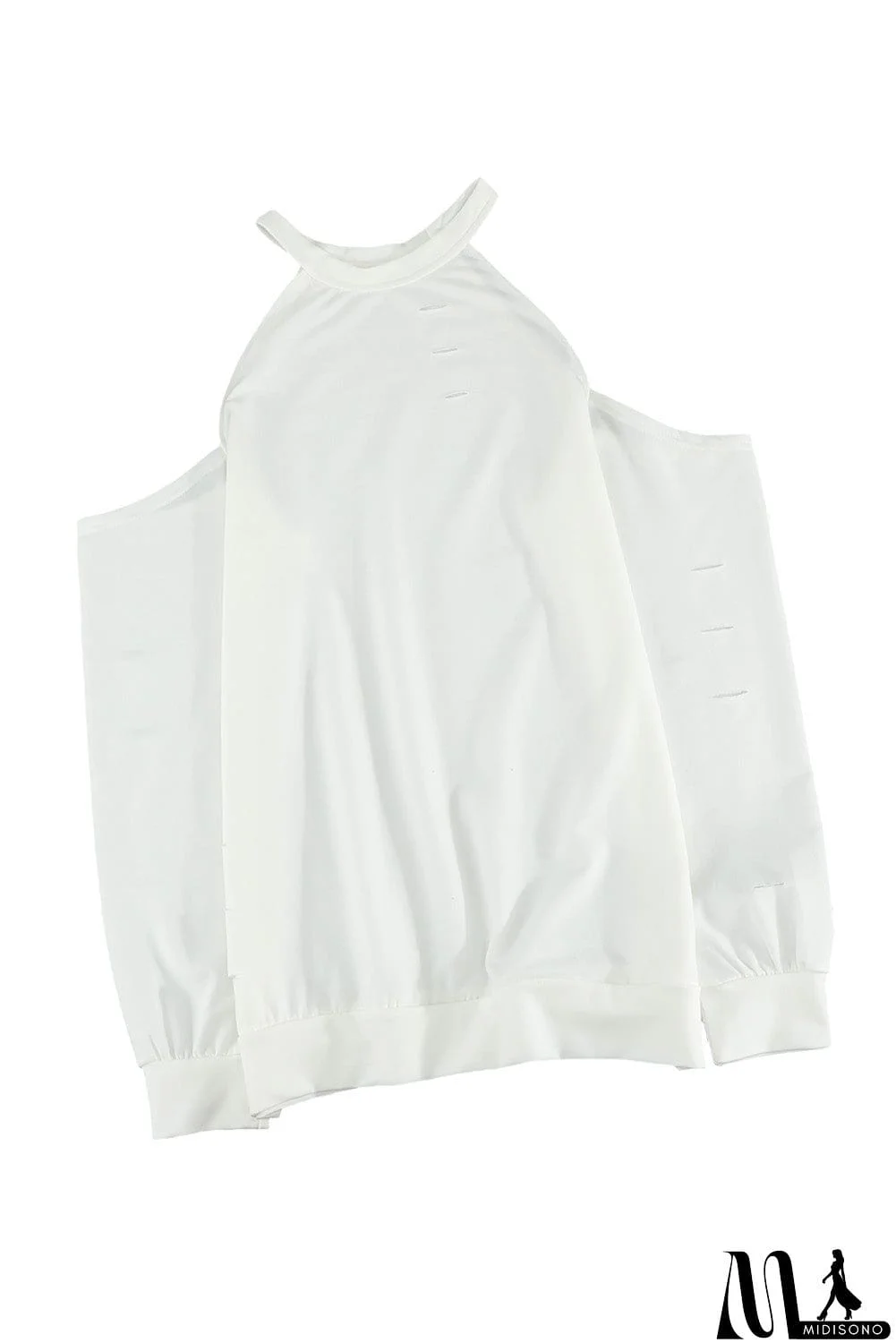 MidiSono - Out Off-the-shoulder Long Sleeve T-shirt