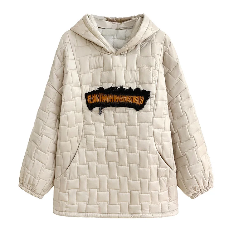 Loose Cotton Hooded Long Sleeve Sweatshirt - yankia