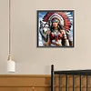 Indian Woman And Wolf-Full Round Diamond Painting 40*40CM