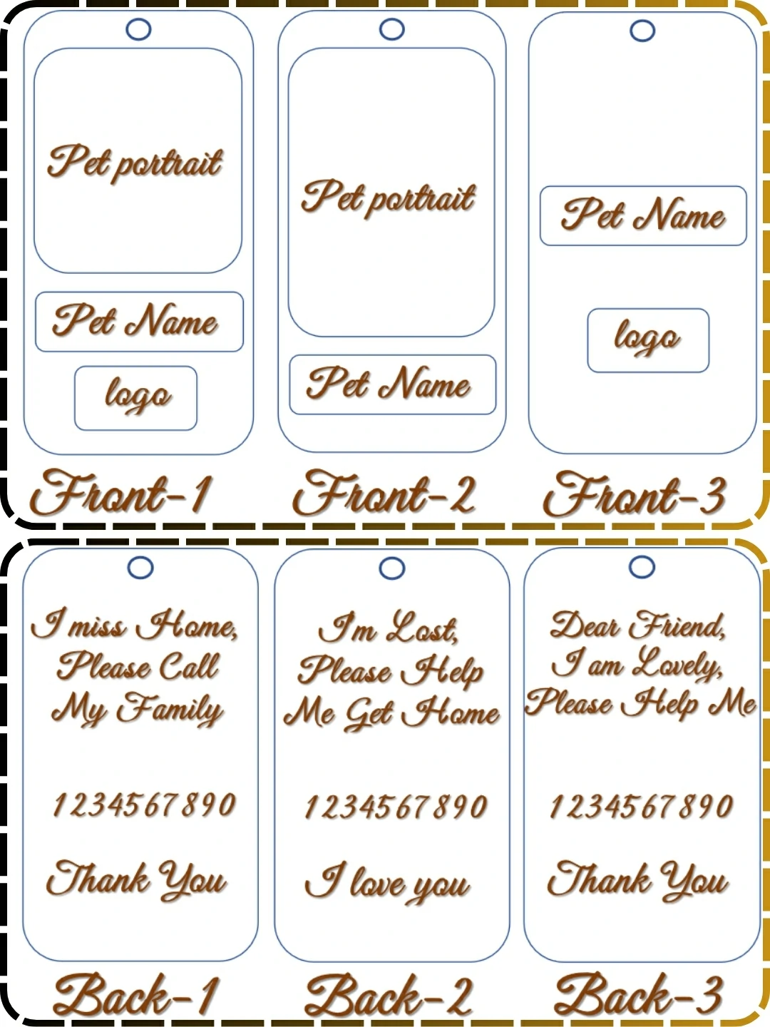 Lookipet High Quality Custom Pet Military ID Tags