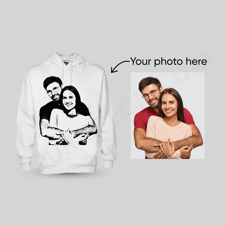 Custom Photo Personalized Picture Hoodies DIY Gift at Hiphopee