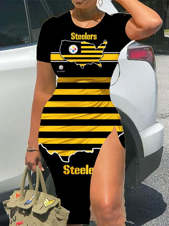 Pittsburgh Steelers Women's Slit Bodycon Dress