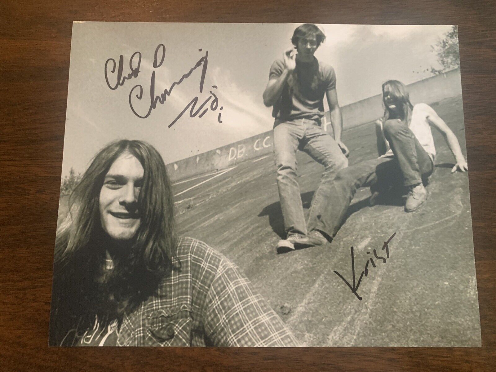 Krist Novoselic & Chad Channing Dual signed 8x10 Nirvana Photo Poster painting