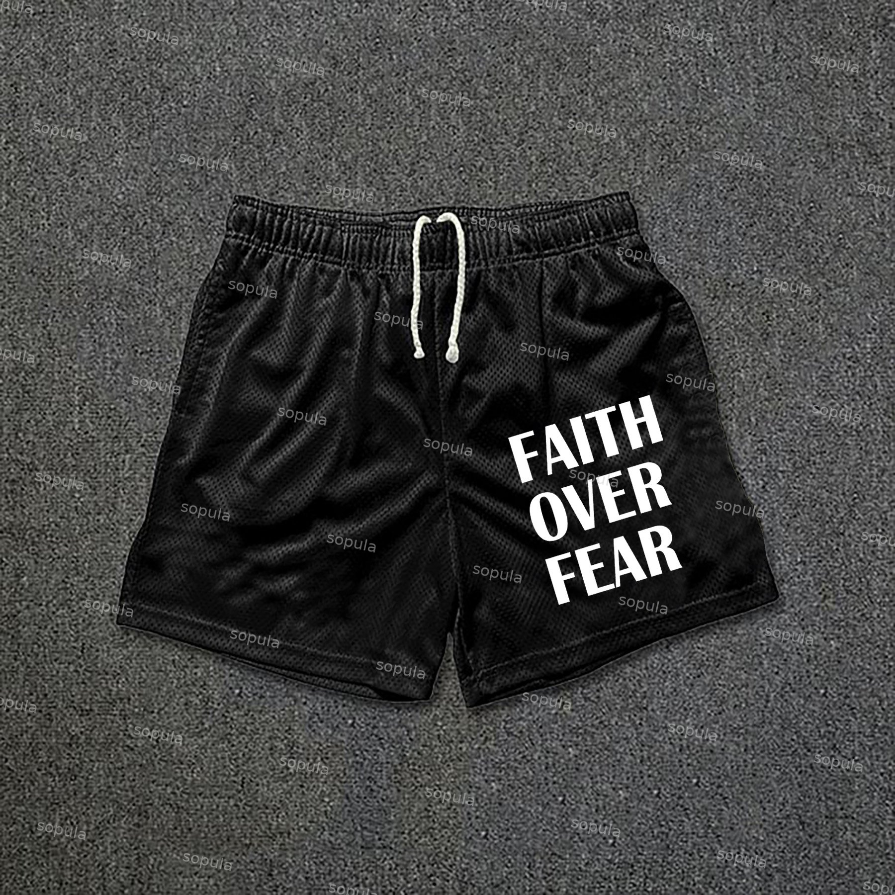 Sopula Faith Over Fear Print Mesh Shorts