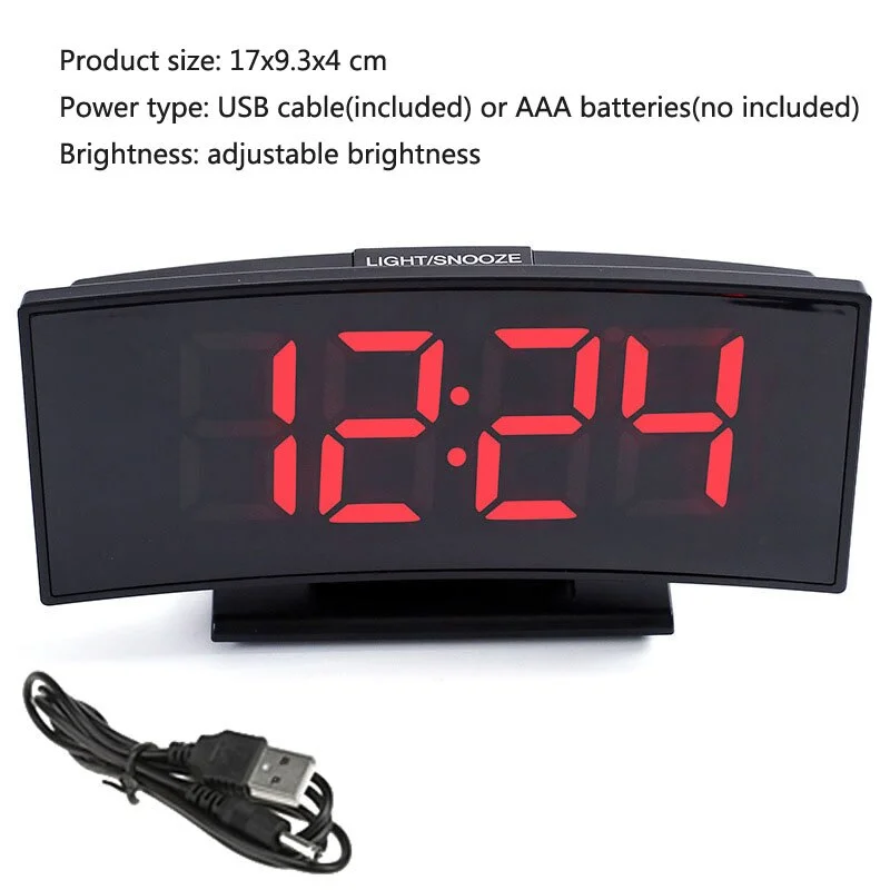 Digital Alarm Clock LED Mirror Electronic Clocks Multifunction Large LCD Display Digital Table Clock with Temperature Calendar
