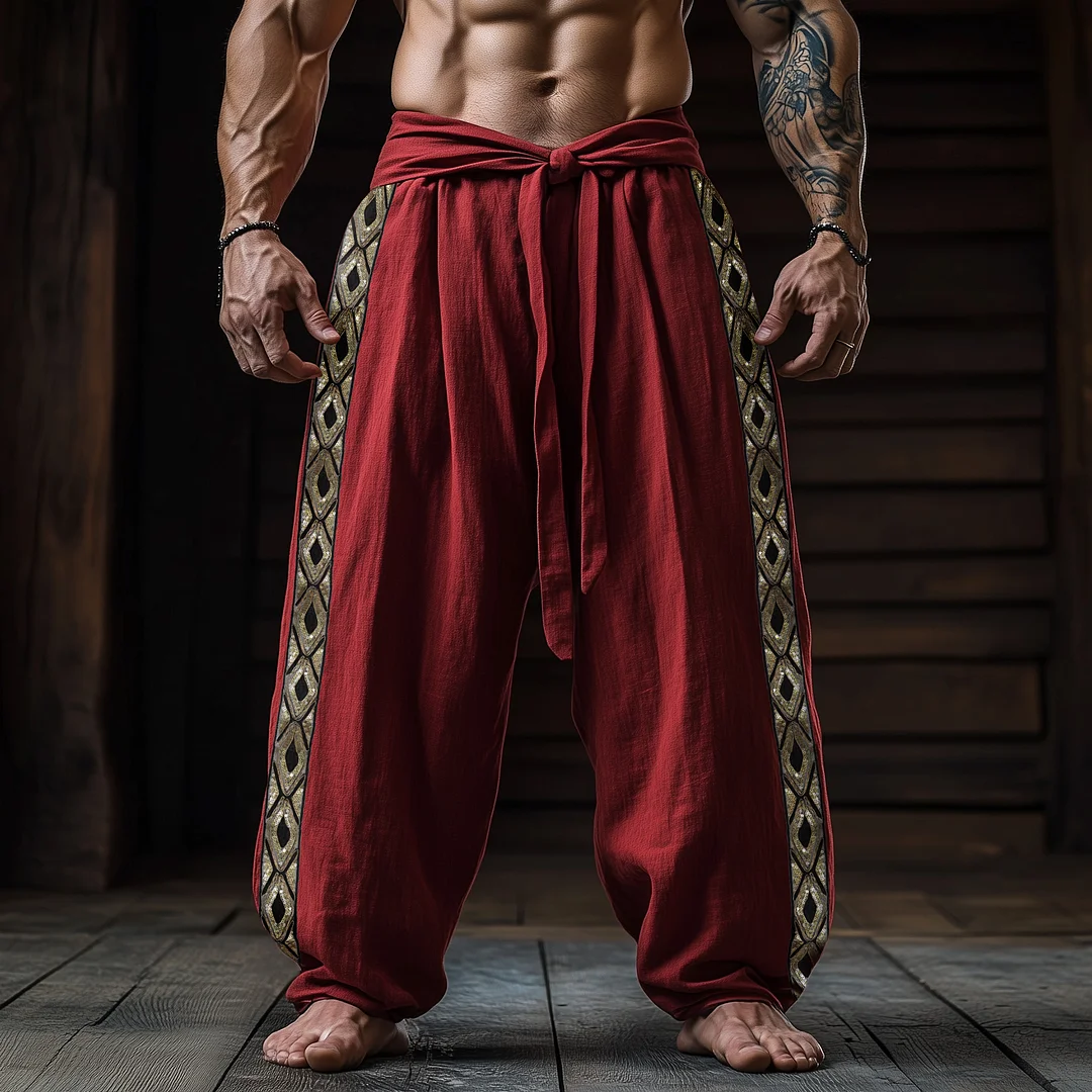 Men's Casual Cotton And Linen Wide-leg Pants-inspireuse