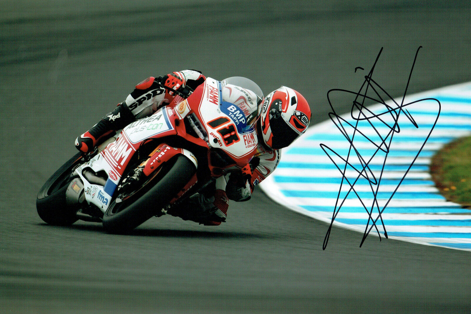 Nicolas Nico TEROL Spanish RIDER SIGNED WSBK Ducati Photo Poster painting AFTAL Autograph COA