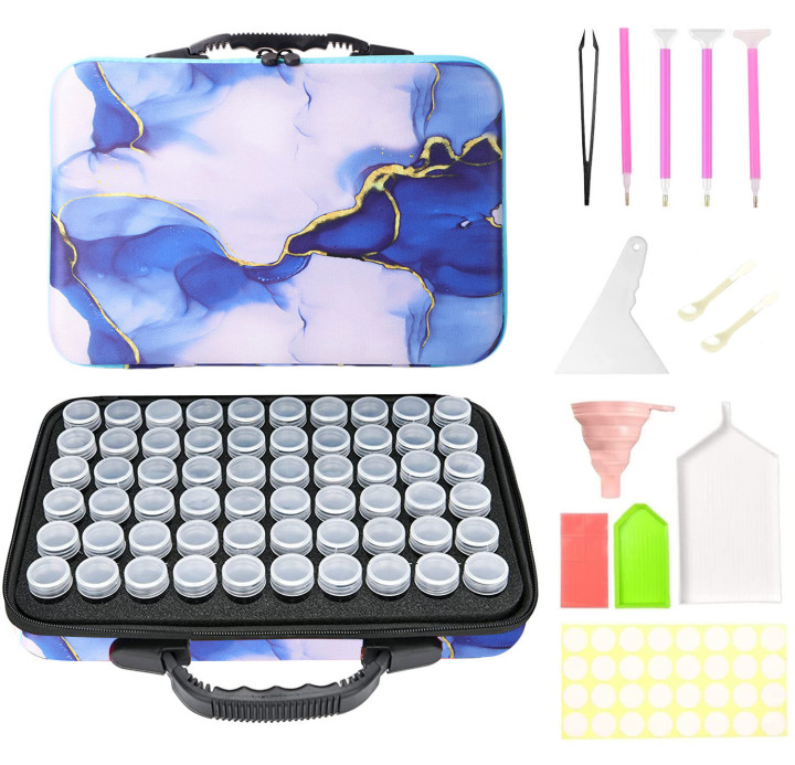 

Blue Flow 60 Cells Diamond Painting Accessories Bag Kit, 501 Original