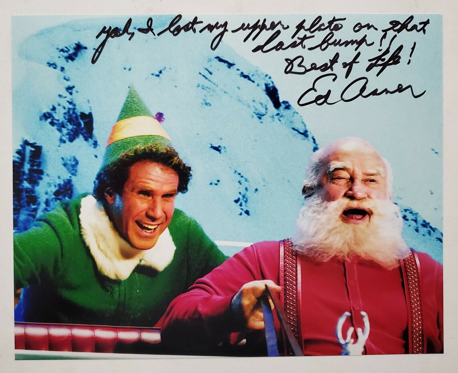 Ed Asner Signed ELF Santa Clause 8x10 Photo Poster painting Actor Disney Pixar Inscription RAD