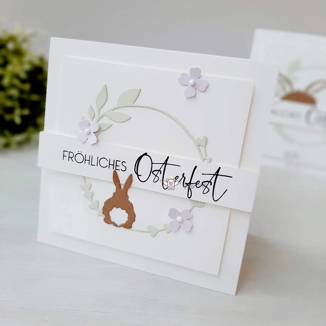 Piggy Craft metal cutting dies cut die mold Easter rabbit bunny Scrapbook paper craft knife mould blade punch stencils dies