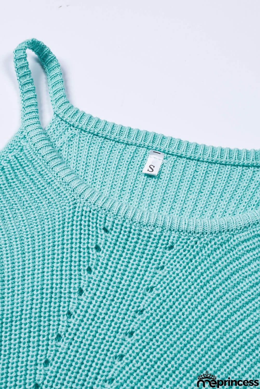 Summer Sky Blue Keyhole Knit Tank Top