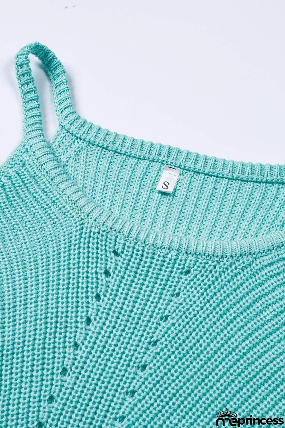 Summer Sky Blue Keyhole Knit Tank Top