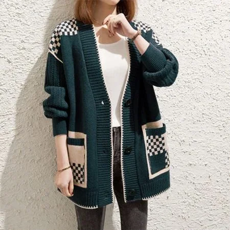 Shift Checkered/plaid Casual Sweater QueenFunky