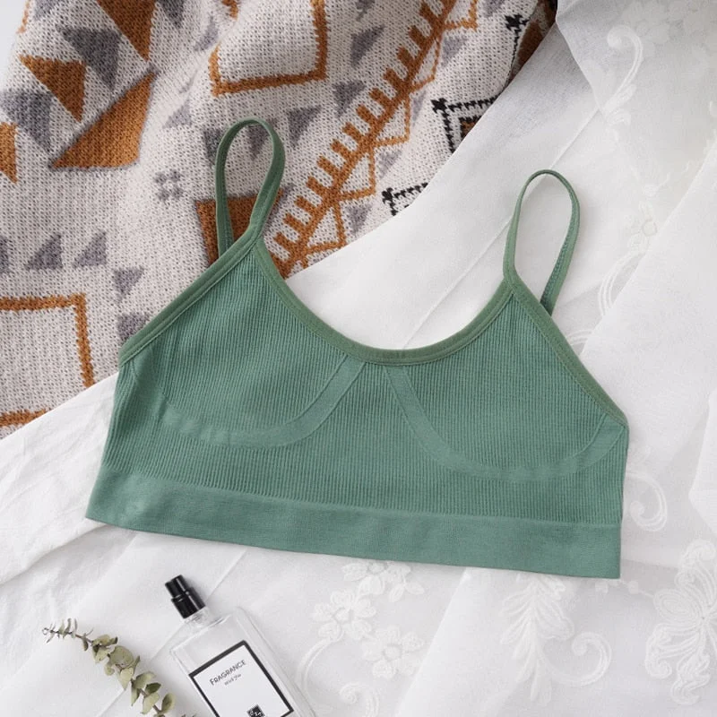 U-shaped Back Bra Tube Top Women Crop Top No Padded Wirefree Sexy Lingerie Bra Sports Fashion Street Women's Underwear Top