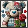Patch Rose Teddy Bear-11CT Stamped Cross Stitch 40*40cm tapestrymarket
