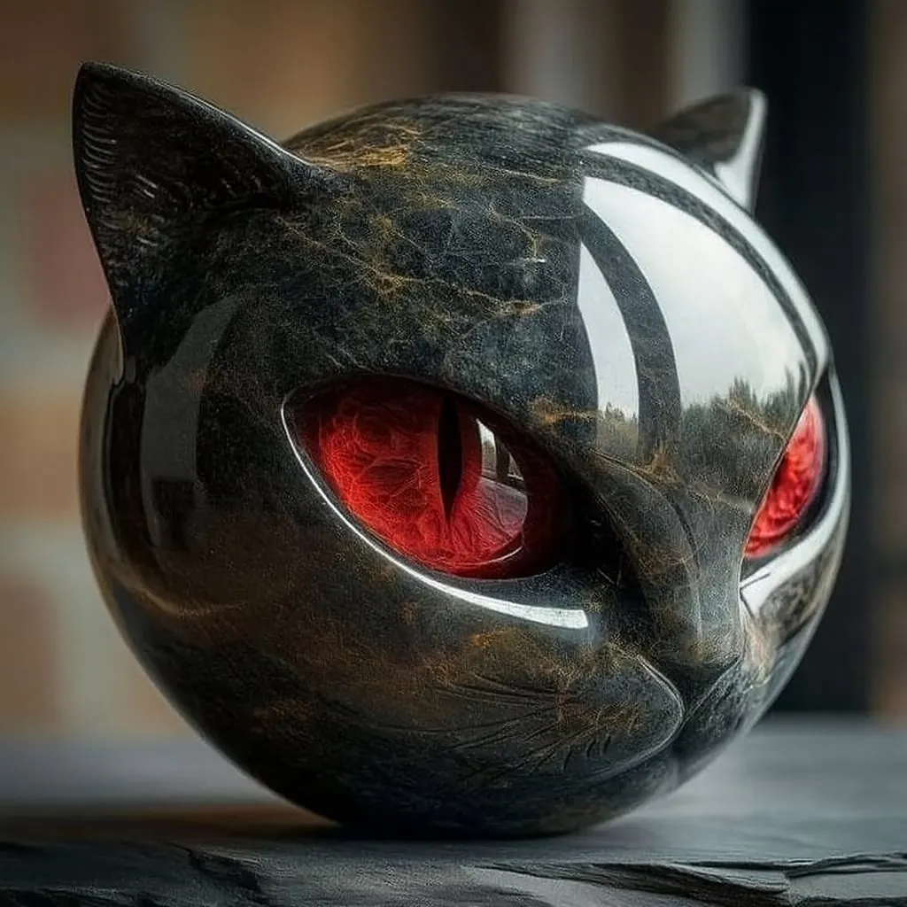 🐱luxurious black cat stone sculptures🐈&zwj;⬛