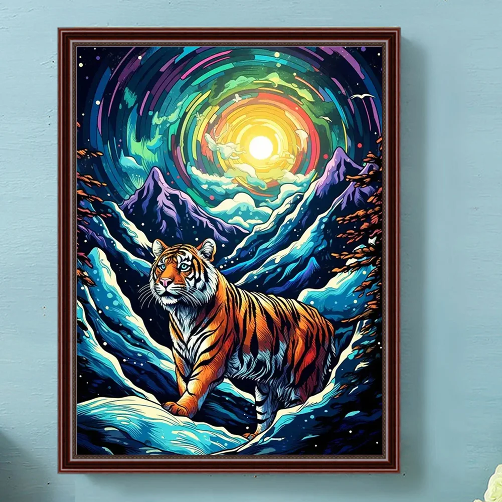 Diamond Painting - Full Round Drill - Abstract Tiger(Canvas|30*40cm)