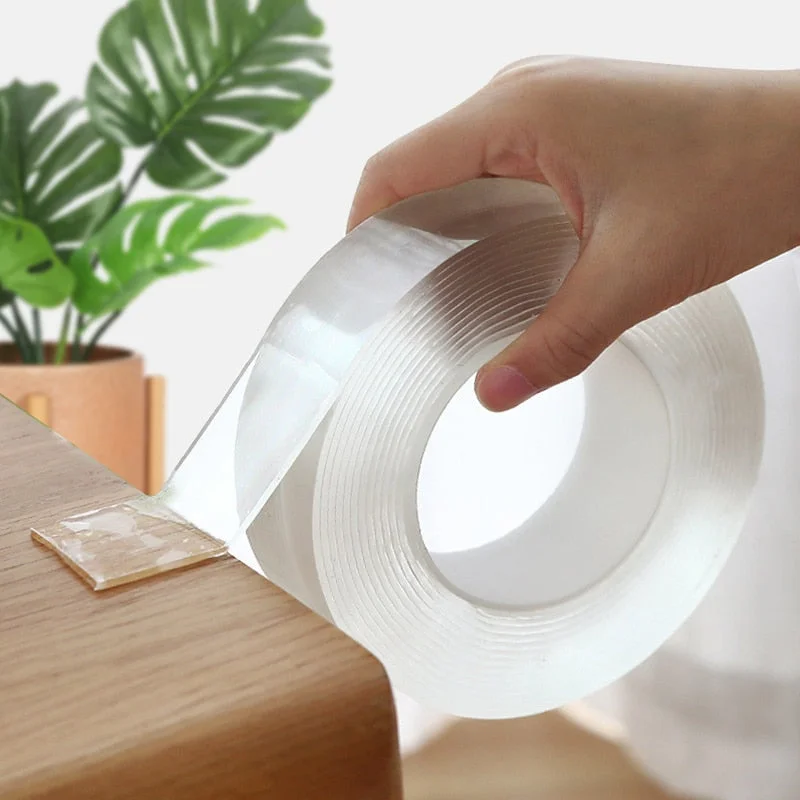 Transparent Magic Nano Tape Double-Sided Tape Washable Reusable Adhesive Nano-No Trace Paste Removable Glue Cleanable Household