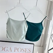 Waresglobal Sexy Inner Padded Running Vest Women Breathable Gym Push Up Workout Sport Bras Soft Nylon Fitness Crop Tops Female Yoga Clothing