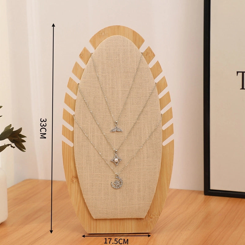 Modern Style Classic Style Solid Color Bamboo Wood Linen Jewelry Rack