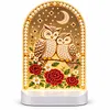 DIY Diamond Art LED Night Light &ndash; Light-Up Table Decor, Double-Sided Printed DIY Crystal Pearl Painting Decoration for Holiday & Gifts(Cat)