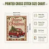 Truck Xmas DIY 11CT 3 Strand Stamped Cross Stitch Kit for Adults 40x50cm tapestrymarket