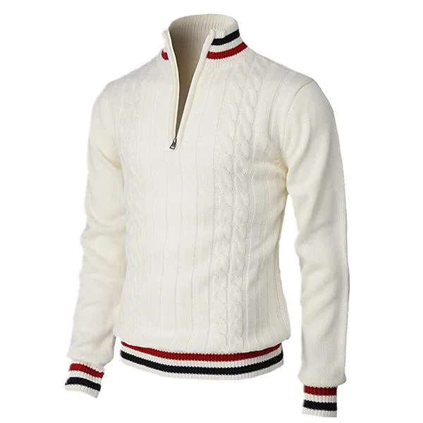 Men's Casual Slim Pullover Zipper Sweater