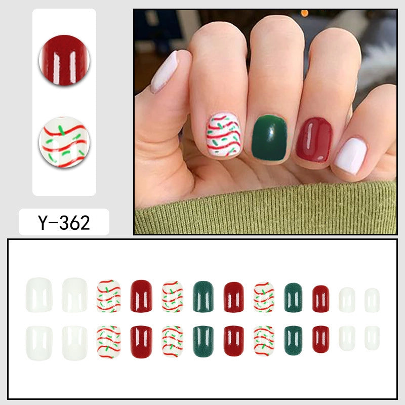 Sweet Color Block Heart Shape ABS Press-on Nails 1 Set