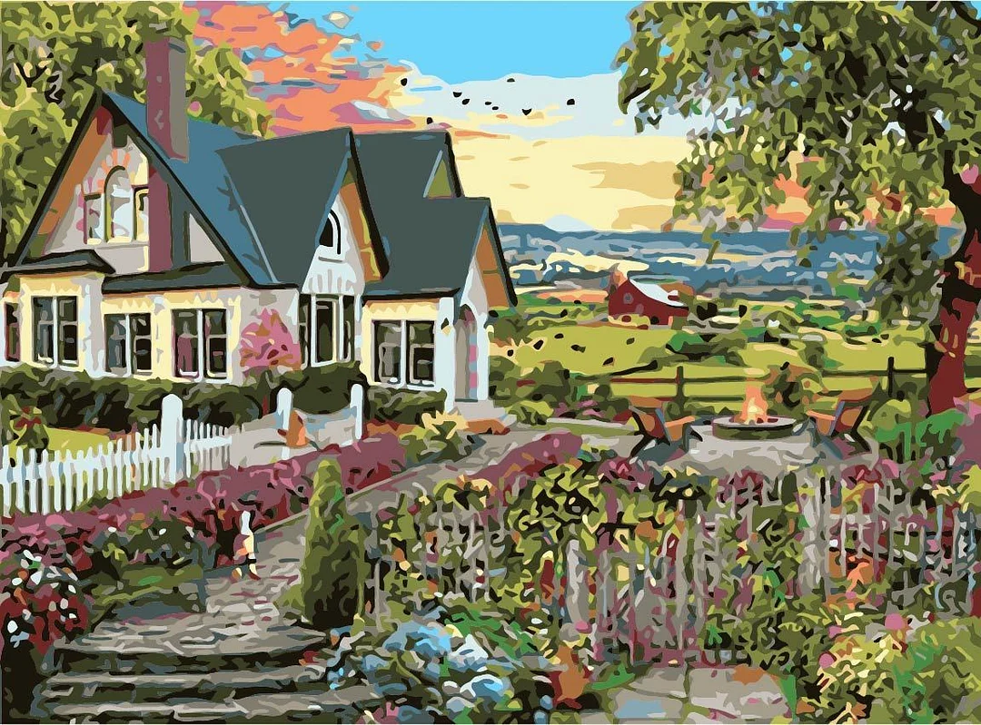 Landscape Paint By Numbers Kits UK For Adult TCR3066