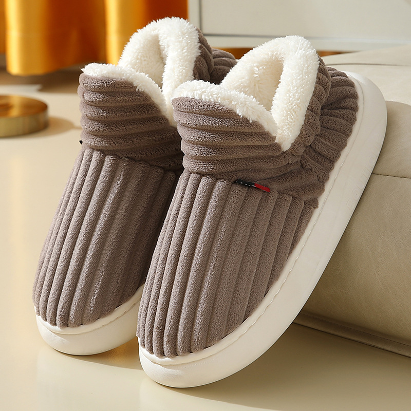 Mature Women & Men Winter Cotton Slippers Outdoor Fashion Couple Slippers 