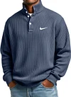 Men's Casual Versatile Button Stand Collar Sweatshirt