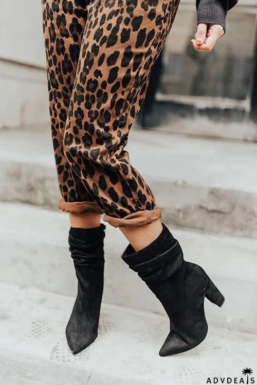Pointed Toe High Heel Boots