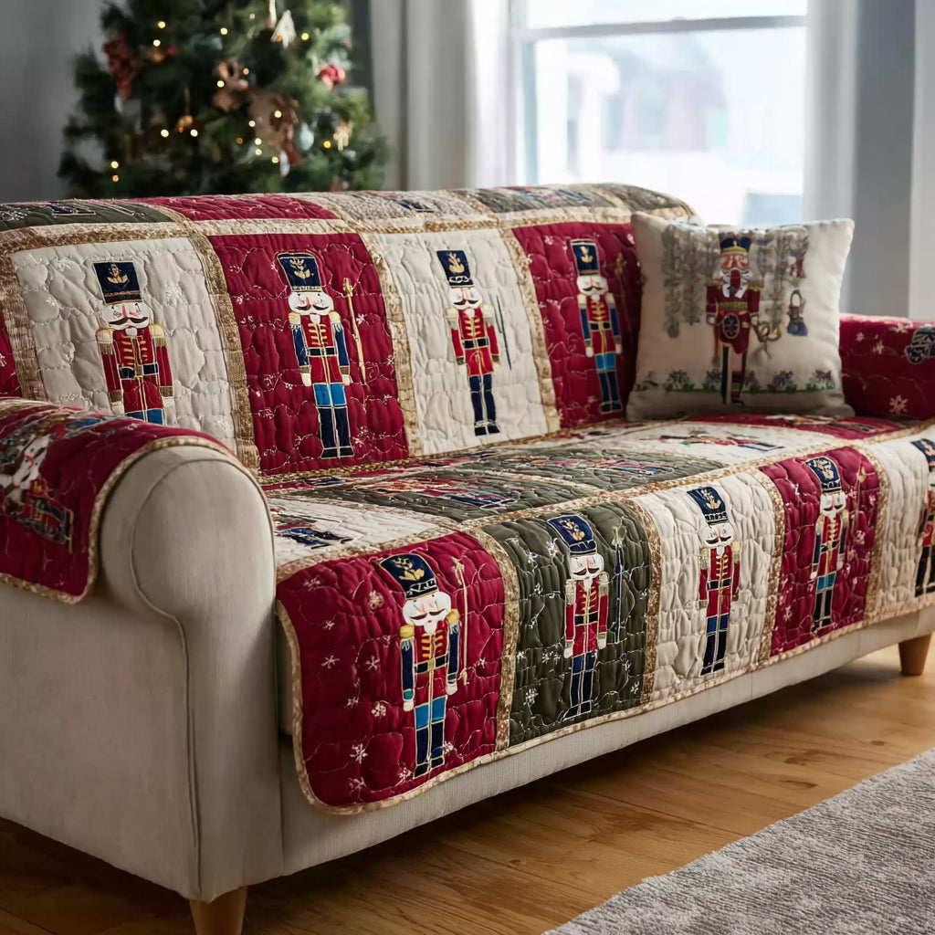 Nutcracker Soldier Blocks Quilted Sofa Cover NCU0HH1391 everthome