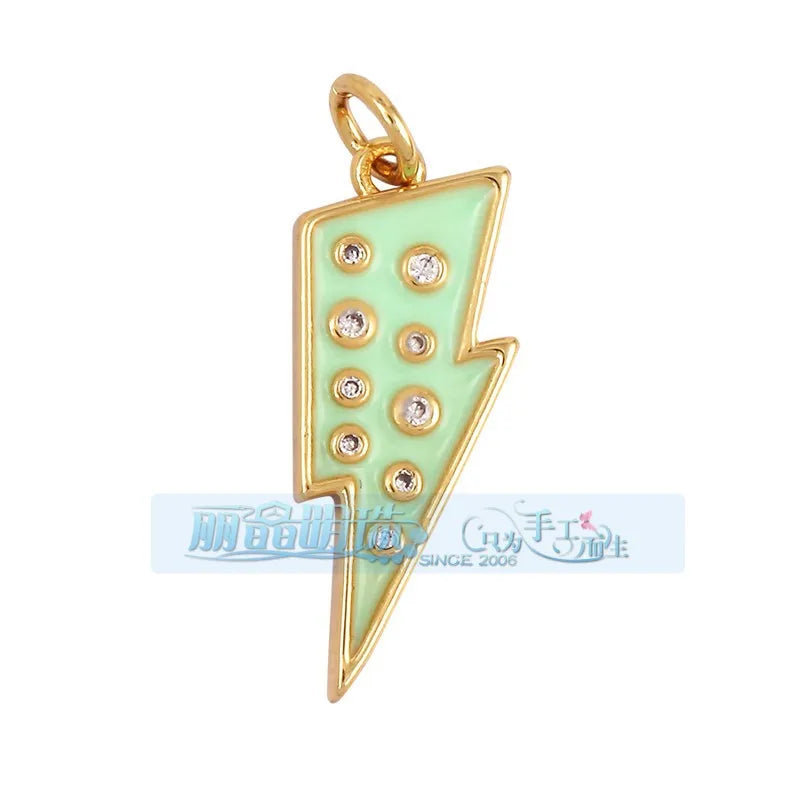 1 Piece 27*7.5mm 6*24mm Copper Lightning Pendant Jewelry Accessories