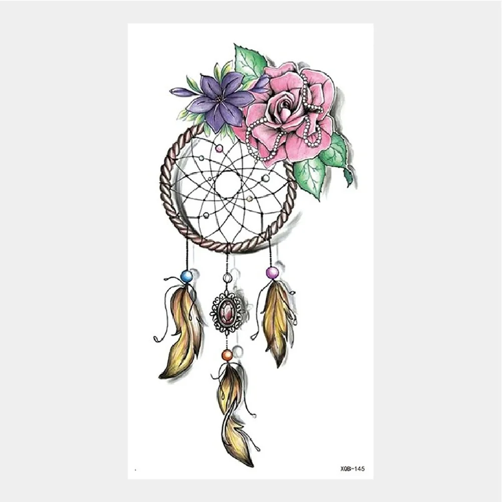 Sdrawing Tattoo Stickers Animal Tatoo Sticker Flying Dragon Wolf Head Tiger Dream Catcher Fake Tatto Body Art Makeup Stickers