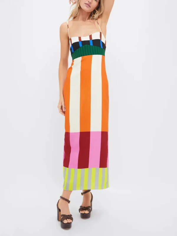 Striped Split Bengal Multi Paloma Dress