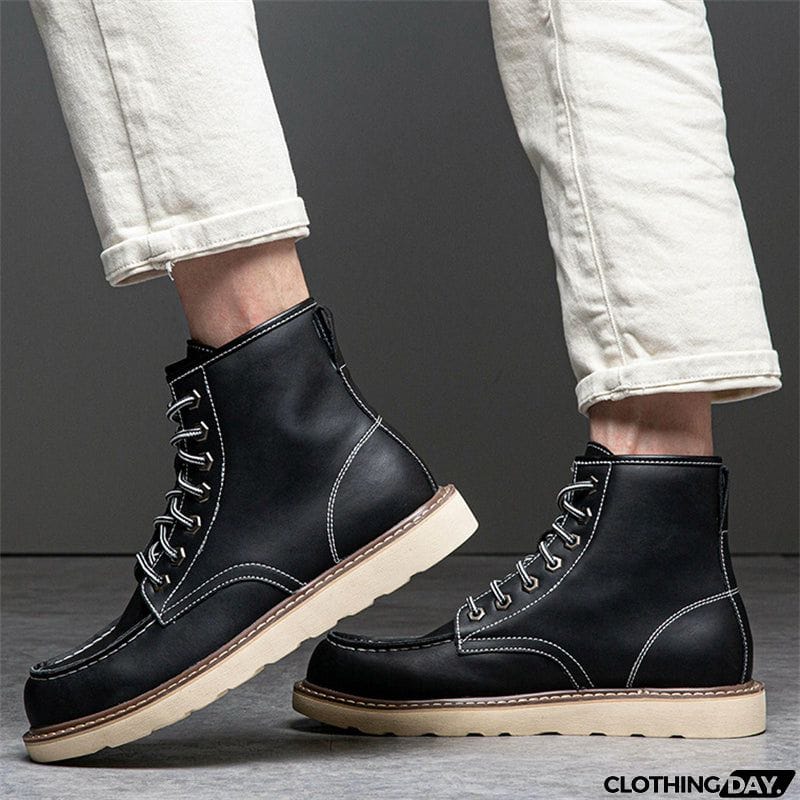 Men's Autumn Winter Vintage Plus Size Cargo Boots