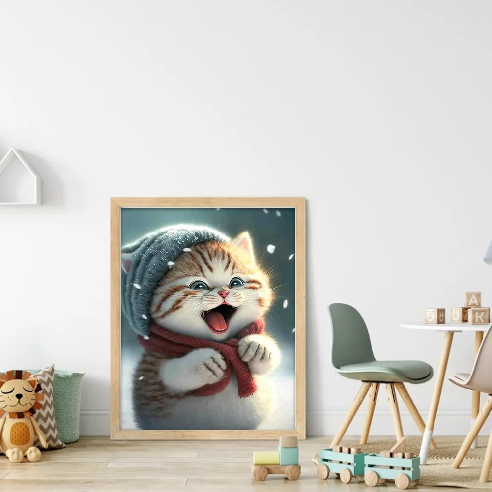 Full Round Diamond Painting 30*40cm - Cute Cat