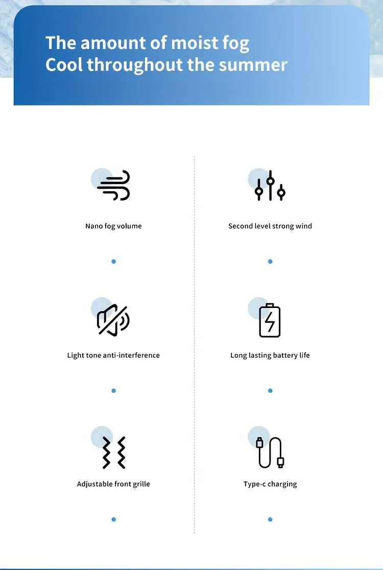 2025 new cooled fan with ice cooling portable desktop spray humidifier rechargeable or usb powered 2 battery capacity 3000mah square shape 36v or below no portable air cooler modern aesthetic durable build quality portable air cooler Product details 1