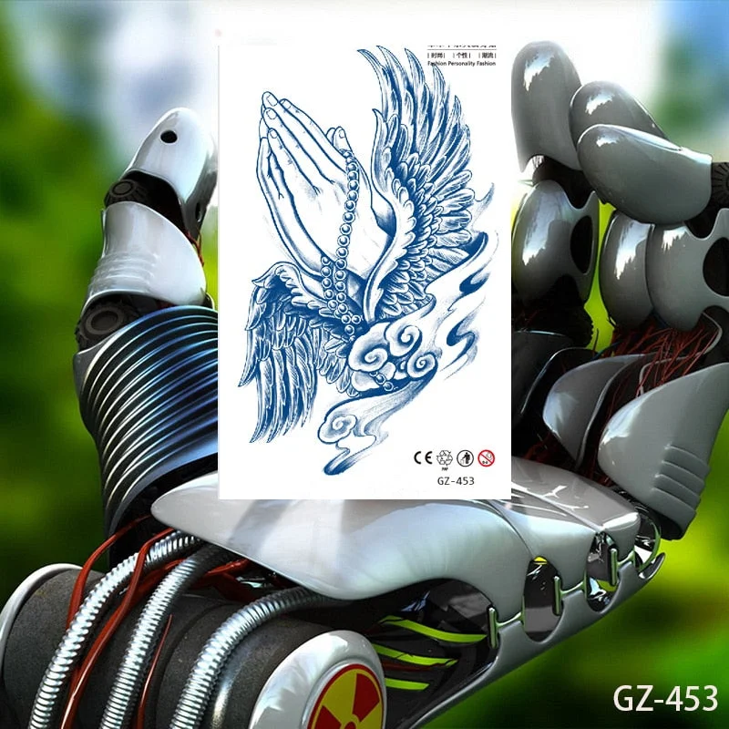 Temporary Waterproof Tattoos Stickers Christian Buddhism Taoism Pray Juice Ink Lasting Men Women Chest Body Arm Fake Tatoo DIY