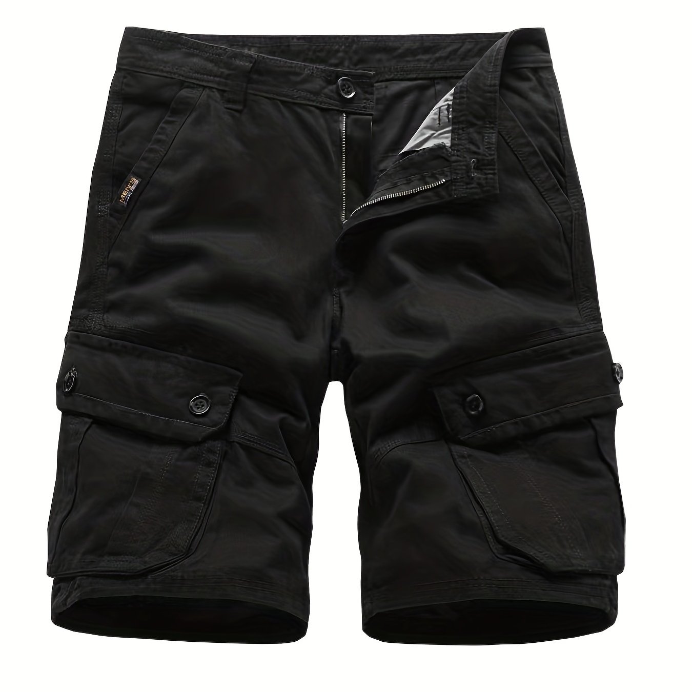 Classic Design Cargo Shorts, Men's Casual Cotton Multi Pocket Solid Color Cargo Shorts For Summer Outdoor