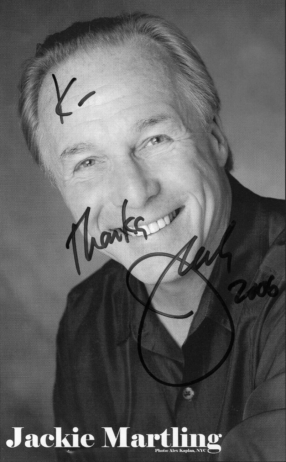 JACKIE MARTLING AUTOGRAPH, SEND NO FLOWERS