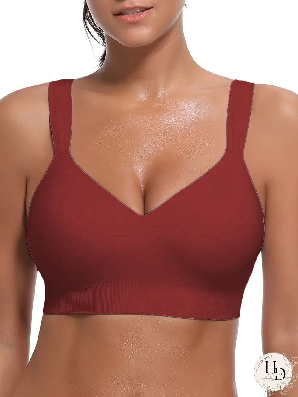 Plain All Season Simple Polyester Plus Size Lightweight Pullover Gallus Wirefree Bra